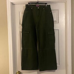 Edikted Olive Green Cargo Pants